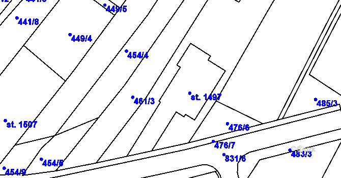 Parcela st. 468/2 v KÚ Nětčice u Kyjova, Katastrální mapa