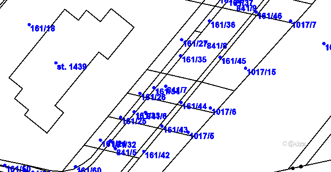 Parcela st. 841/7 v KÚ Nětčice u Kyjova, Katastrální mapa