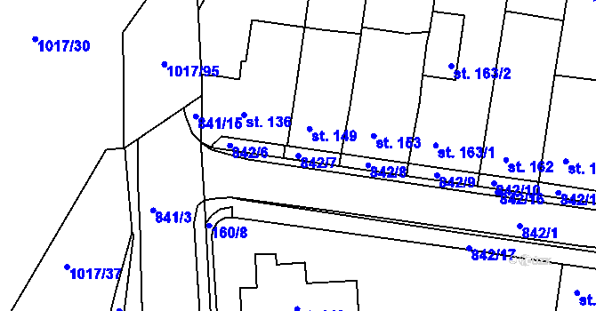 Parcela st. 842/7 v KÚ Nětčice u Kyjova, Katastrální mapa