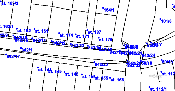 Parcela st. 842/14 v KÚ Nětčice u Kyjova, Katastrální mapa