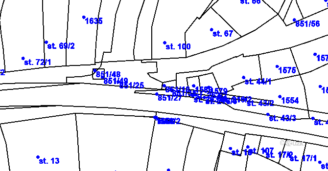 Parcela st. 851/18 v KÚ Nětčice u Kyjova, Katastrální mapa