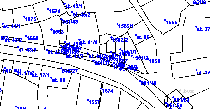 Parcela st. 851/30 v KÚ Nětčice u Kyjova, Katastrální mapa