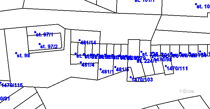 Parcela st. 1316 v KÚ Nětčice u Kyjova, Katastrální mapa