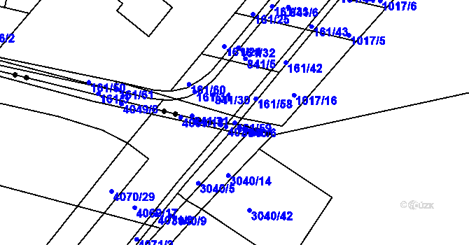 Parcela st. 161/59 v KÚ Nětčice u Kyjova, Katastrální mapa