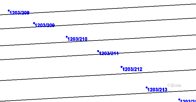 Parcela st. 1203/211 v KÚ Nětčice u Kyjova, Katastrální mapa