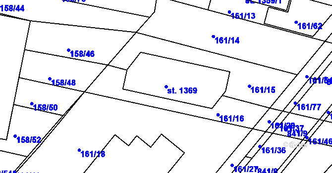Parcela st. 1369 v KÚ Nětčice u Kyjova, Katastrální mapa