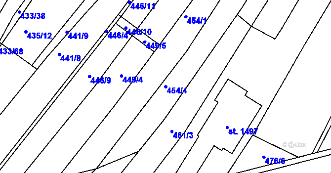 Parcela st. 454/4 v KÚ Nětčice u Kyjova, Katastrální mapa