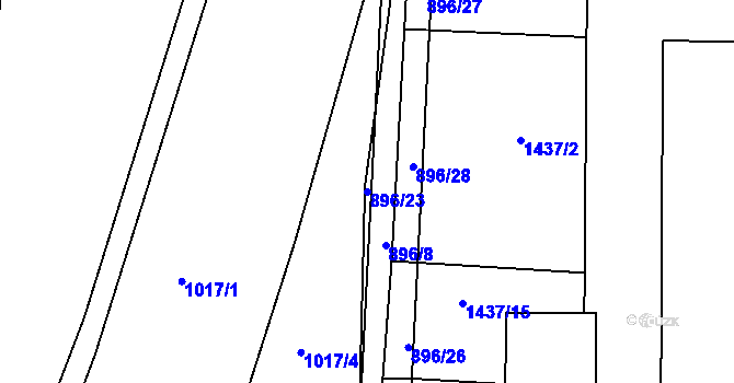 Parcela st. 896/23 v KÚ Nětčice u Kyjova, Katastrální mapa