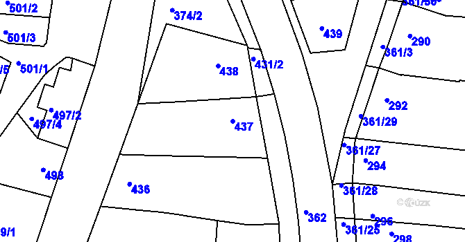 Parcela st. 437 v KÚ Boršov u Kyjova, Katastrální mapa