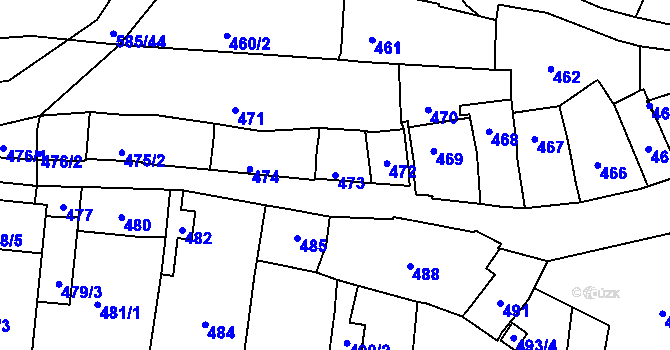 Parcela st. 473 v KÚ Boršov u Kyjova, Katastrální mapa