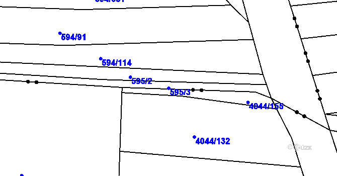 Parcela st. 595/3 v KÚ Boršov u Kyjova, Katastrální mapa
