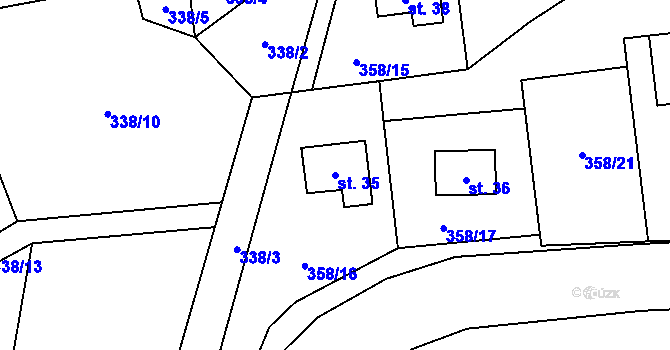 Parcela st. 35 v KÚ Kyjov u Černé, Katastrální mapa
