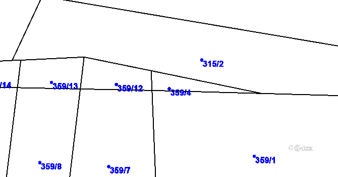 Parcela st. 359/4 v KÚ Kyjov u Černé, Katastrální mapa