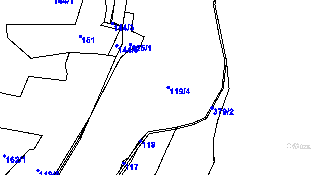 Parcela st. 119/4 v KÚ Kyjov u Černé, Katastrální mapa