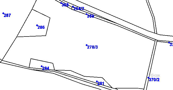 Parcela st. 278/3 v KÚ Kyjov u Černé, Katastrální mapa