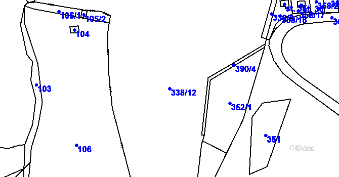 Parcela st. 338/12 v KÚ Kyjov u Černé, Katastrální mapa