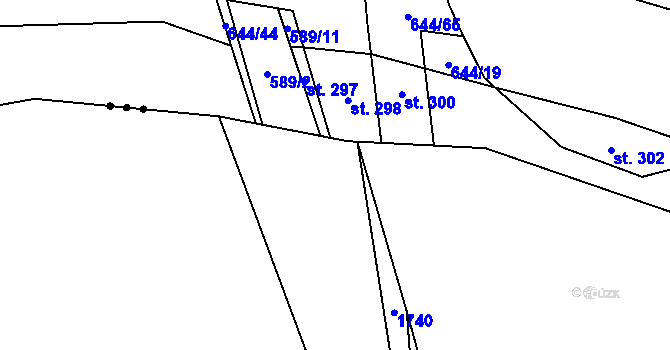 Parcela st. 252/3 v KÚ Kyjovice, Katastrální mapa
