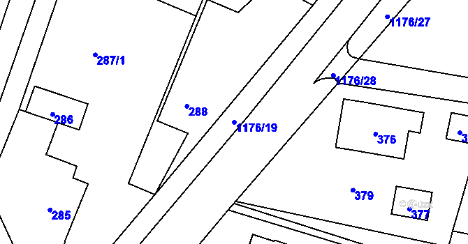 Parcela st. 1176/19 v KÚ Kyjovice ve Slezsku, Katastrální mapa