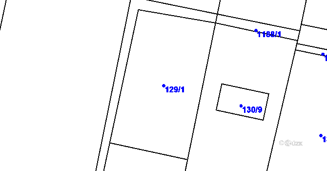 Parcela st. 129/1 v KÚ Kyjovice ve Slezsku, Katastrální mapa