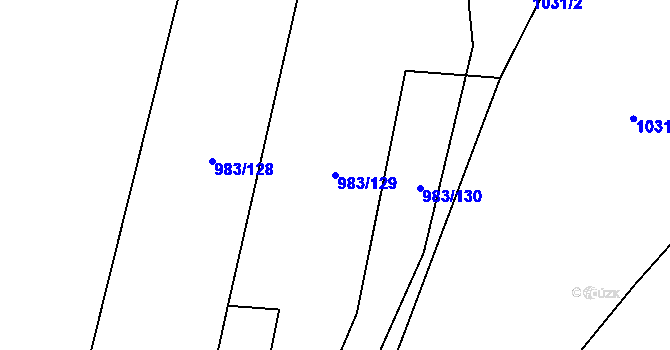 Parcela st. 983/129 v KÚ Kyjovice ve Slezsku, Katastrální mapa