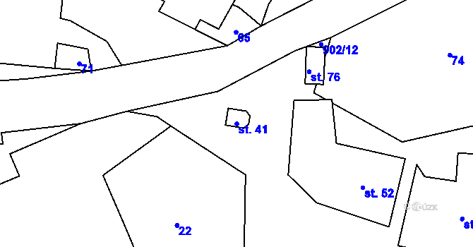 Parcela st. 41 v KÚ Kynice, Katastrální mapa