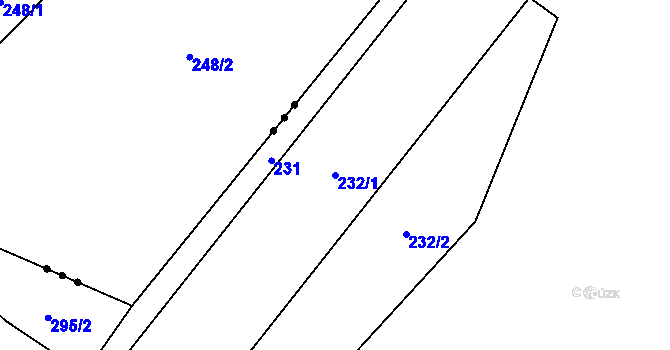 Parcela st. 232/1 v KÚ Kynice, Katastrální mapa