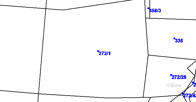 Parcela st. 272/1 v KÚ Kynice, Katastrální mapa