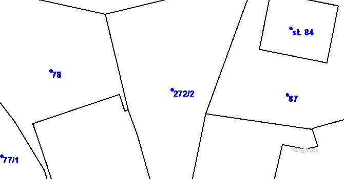 Parcela st. 272/2 v KÚ Kynice, Katastrální mapa