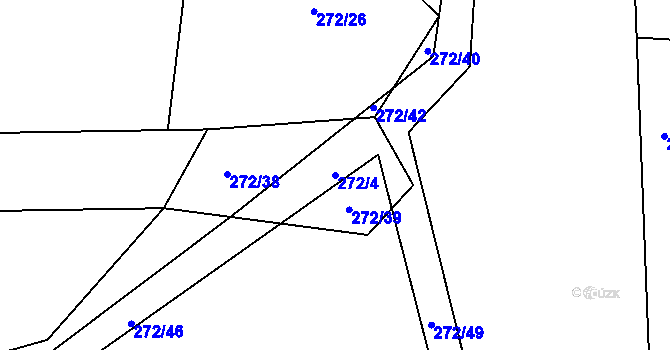 Parcela st. 272/4 v KÚ Kynice, Katastrální mapa
