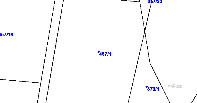Parcela st. 457/1 v KÚ Kynice, Katastrální mapa