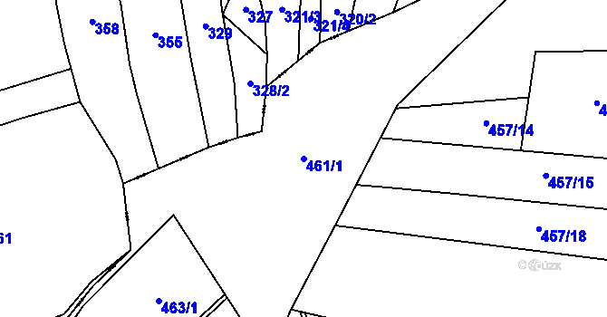 Parcela st. 461/1 v KÚ Kynice, Katastrální mapa
