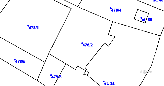 Parcela st. 478/2 v KÚ Kynice, Katastrální mapa