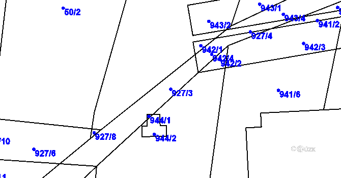 Parcela st. 927/3 v KÚ Kynice, Katastrální mapa