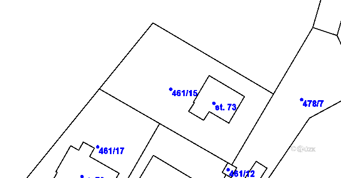 Parcela st. 461/15 v KÚ Kynice, Katastrální mapa
