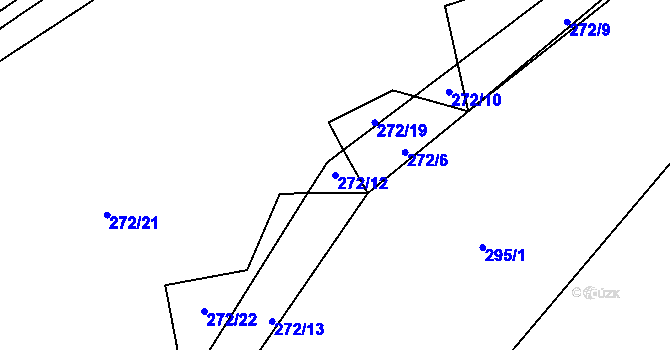 Parcela st. 272/12 v KÚ Kynice, Katastrální mapa