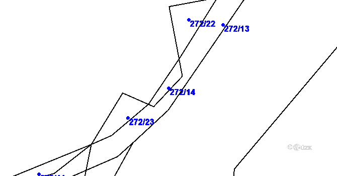 Parcela st. 272/14 v KÚ Kynice, Katastrální mapa