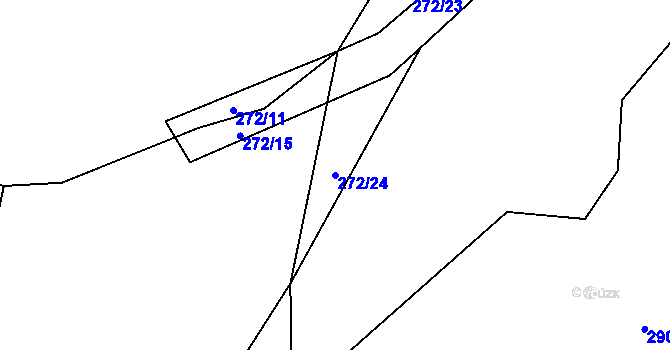 Parcela st. 272/24 v KÚ Kynice, Katastrální mapa