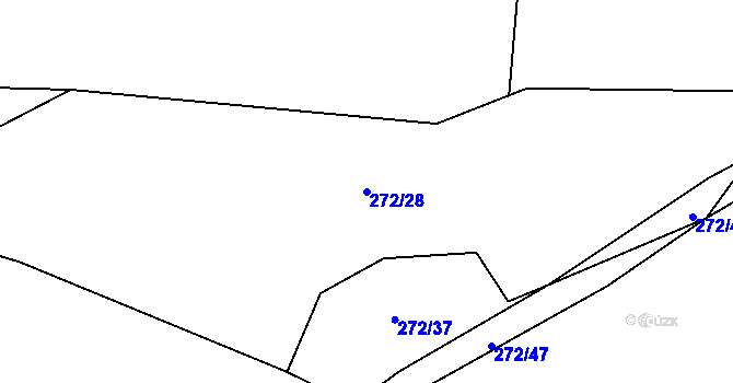 Parcela st. 272/28 v KÚ Kynice, Katastrální mapa