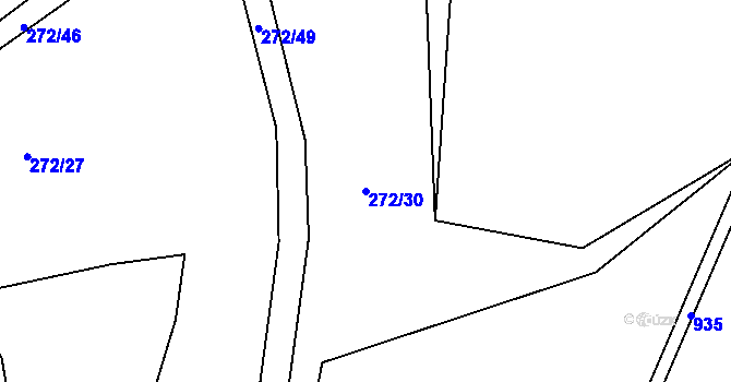 Parcela st. 272/30 v KÚ Kynice, Katastrální mapa