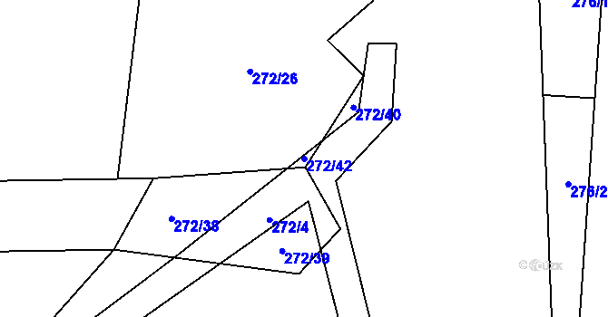 Parcela st. 272/42 v KÚ Kynice, Katastrální mapa