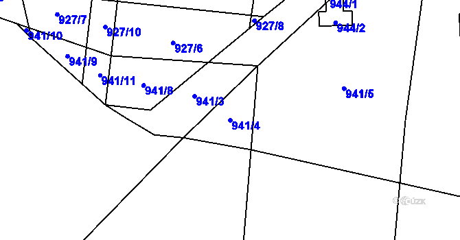 Parcela st. 941/4 v KÚ Kynice, Katastrální mapa