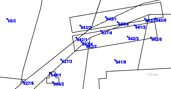 Parcela st. 942/2 v KÚ Kynice, Katastrální mapa