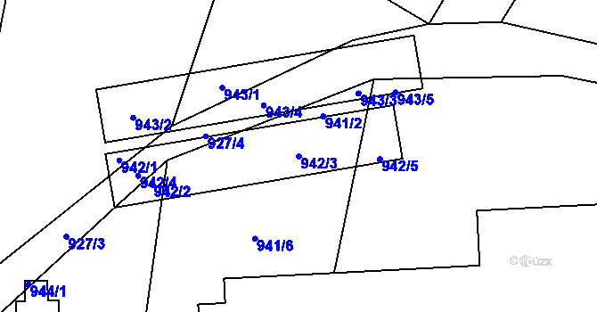 Parcela st. 942/3 v KÚ Kynice, Katastrální mapa