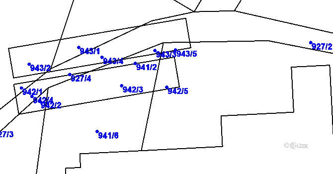 Parcela st. 942/5 v KÚ Kynice, Katastrální mapa