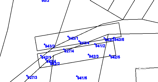 Parcela st. 943/4 v KÚ Kynice, Katastrální mapa