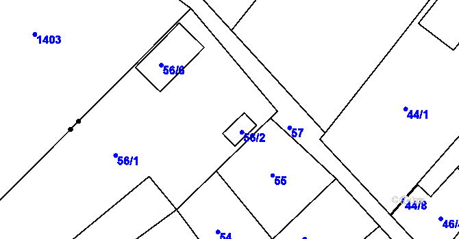 Parcela st. 56/5 v KÚ Dolní Pochlovice, Katastrální mapa