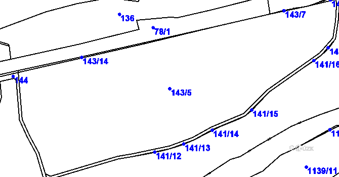 Parcela st. 143/5 v KÚ Dolní Pochlovice, Katastrální mapa