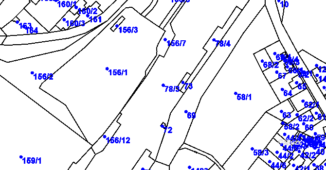 Parcela st. 78/3 v KÚ Dolní Pochlovice, Katastrální mapa