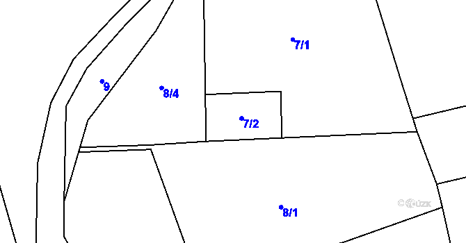 Parcela st. 7/2 v KÚ Chotíkov u Kynšperka nad Ohří, Katastrální mapa