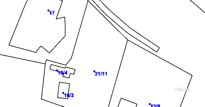 Parcela st. 21/11 v KÚ Chotíkov u Kynšperka nad Ohří, Katastrální mapa